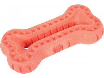 Hračka pes BONE MOOS TPR 13cm lososová Zolux