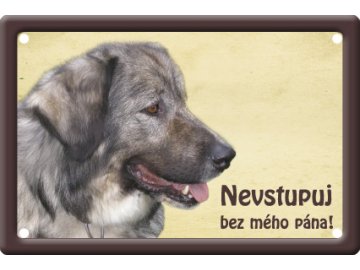 Výstražná cedule: Kavkazský ovčák II habeo.cz tabulka plechová na plot pozor pes