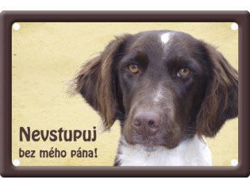 Výstražná cedule: Musterlandský ohař II tabule habeo.cz na plot plechová pozor pes
