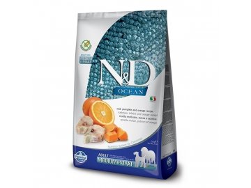 N&D OCEAN DOG Adult M/L Codfish&Pumpkin & Orange 2,5kg