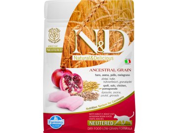 N&D LG CAT Neutered Chicken & Pomegranate 300g