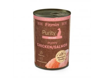 fitmin dog purity tin puppy chicken with salmon 400 g h L