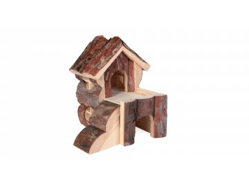 Dřevěný domek BJORK pro křečky, 2 místnosti 15 x 15 x 16 cm