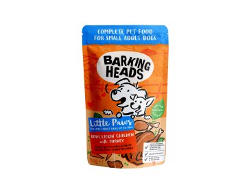 BARKING HEADS Litt.Paws Lickin' Chick+Tur kapsička150g