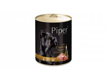 PIPER s kuřecími srdíčky a hnědou rýží, konzerva pro psy 400g