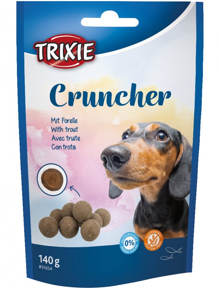 Levně Cruncher - křupavé kuličky se pstruhem, 140 g