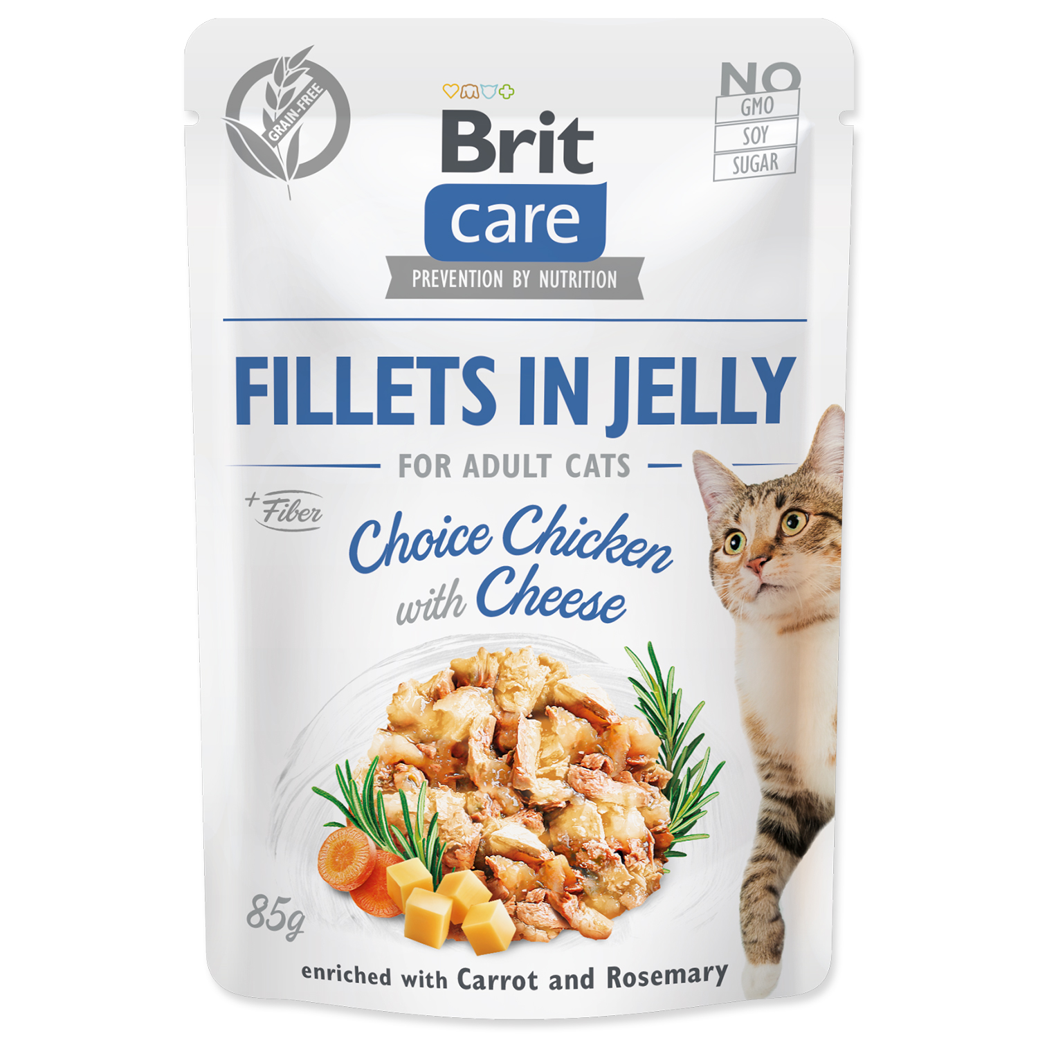 Levně Kapsička BRIT Care Cat Pouch Choice Chicken with Cheese in Jelly 85g