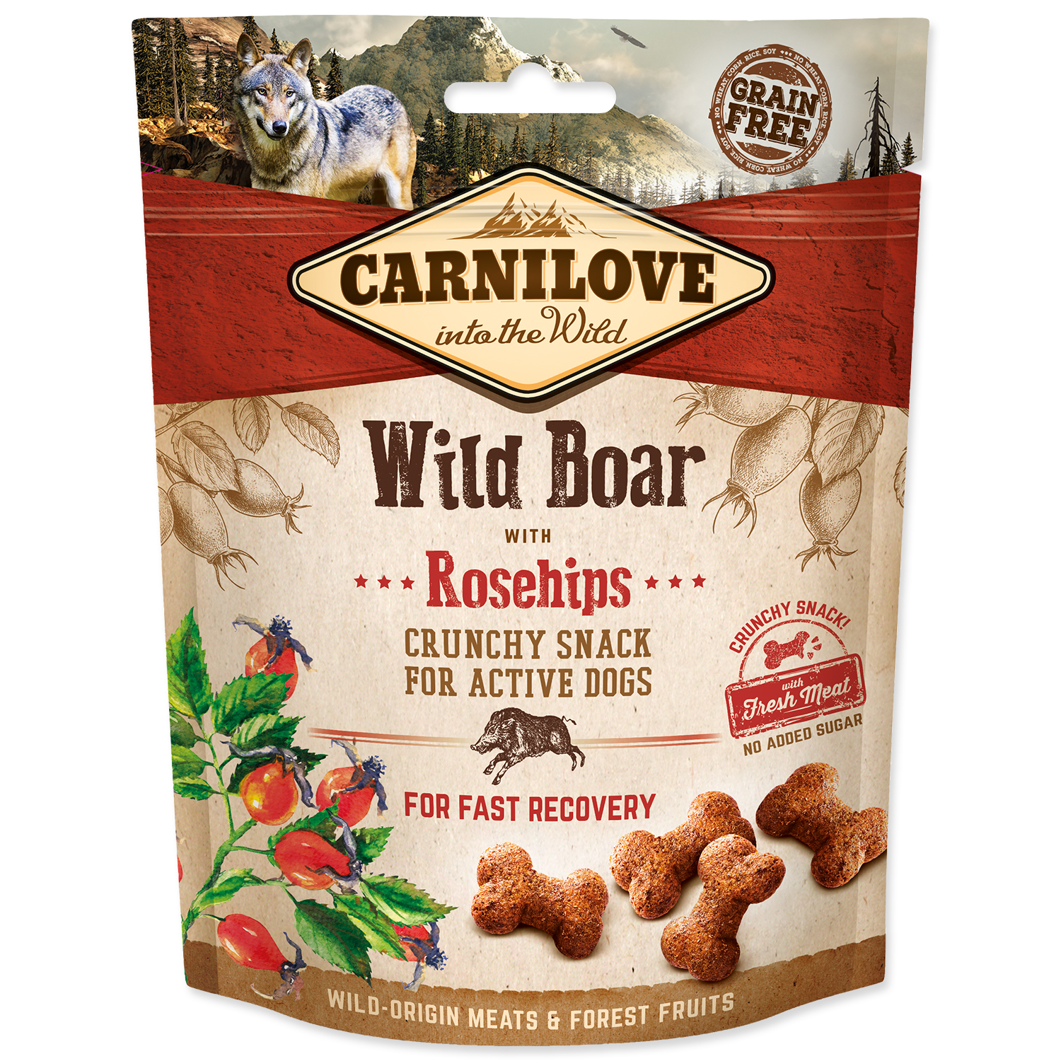 Levně CARNILOVE Dog Crunchy Snack Wild Boar with Rosehips with fresh meat 200g