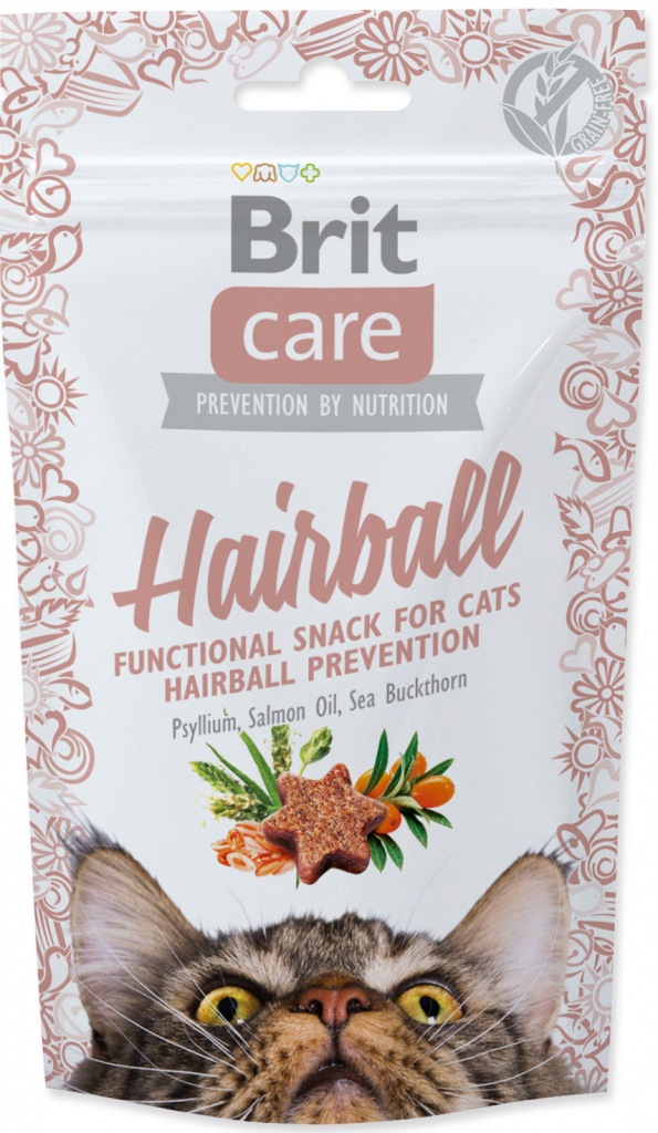 Levně Brit Care Cat Snack Hairball 50g