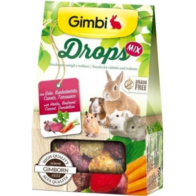 Levně Gimbi Drops Grain Free pro hlodavce mix 50g