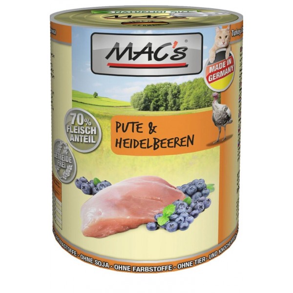 Levně Konz. MACs Cat KRŮTA a BORŮVKA 800 g