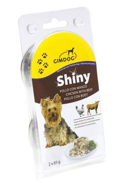 Levně Gimdog konz. ShinyDog kuře/hovězí 2x85g