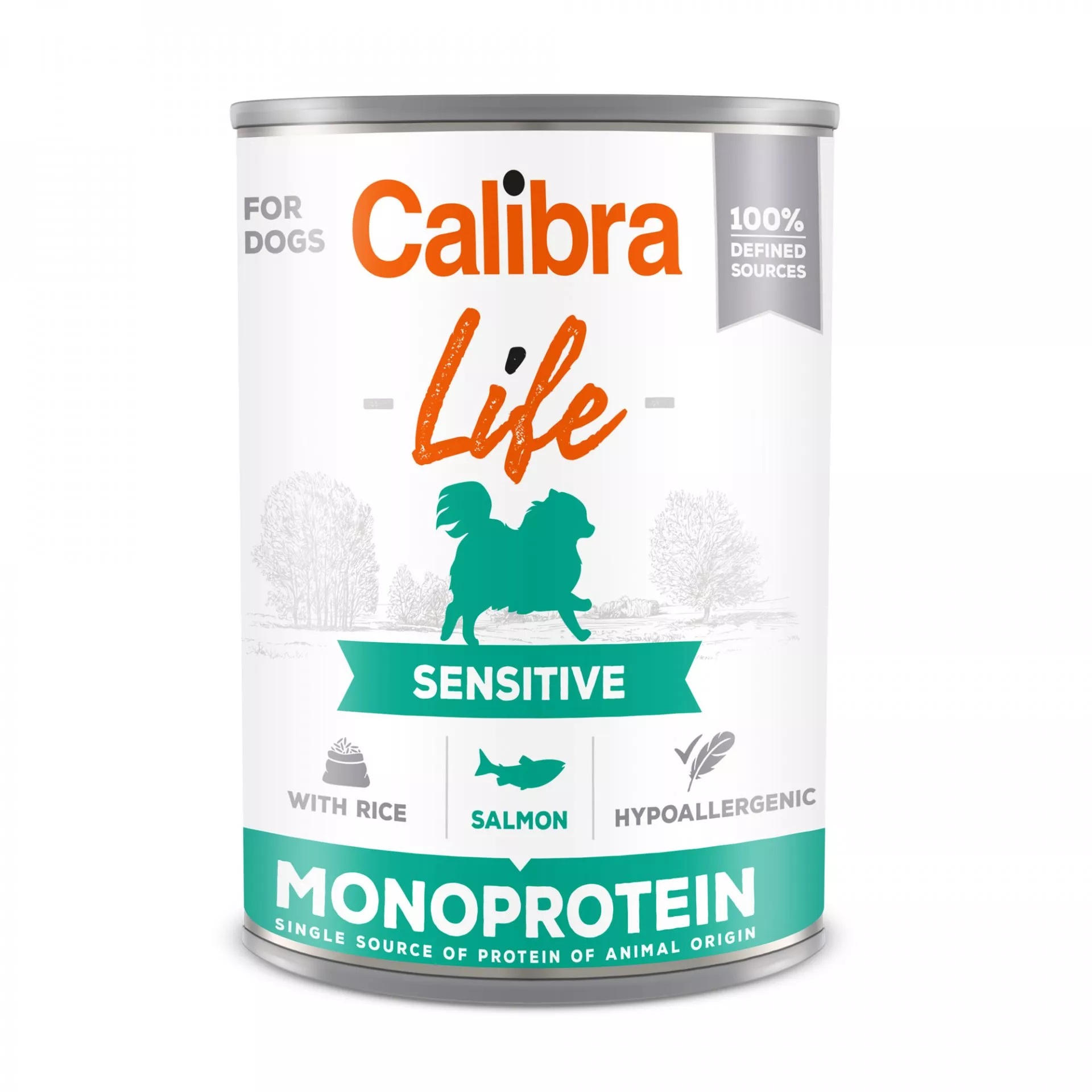 Levně Calibra Dog Life konzerva Sensitive Salmon with Rice 400 g