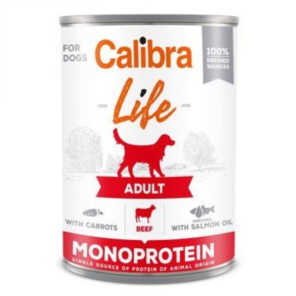 Levně Calibra Dog Life konzerva Adult Beef with Carrots 400 g