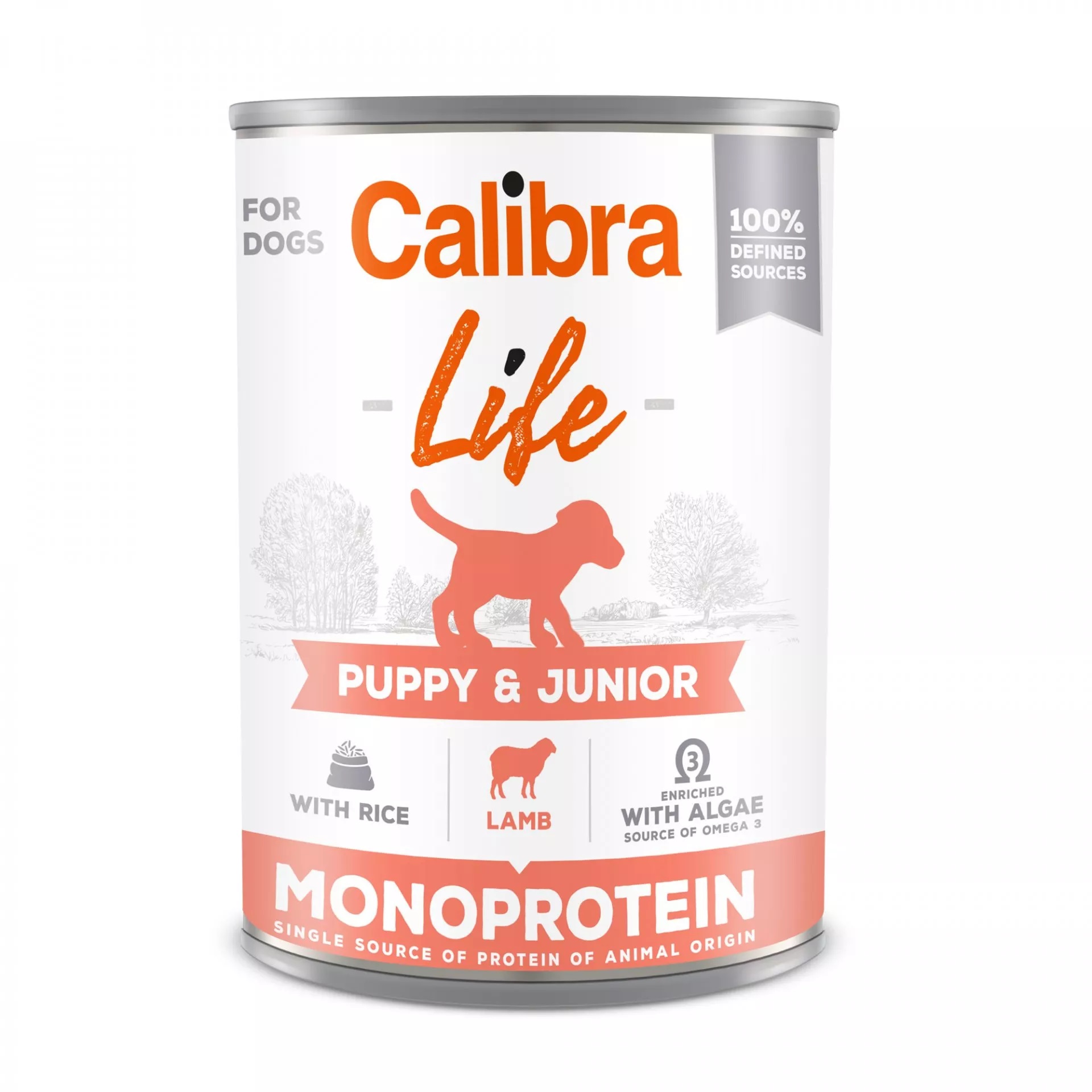Levně Calibra Dog Life konzerva Puppy & Junior Lamb with Rice 400 g