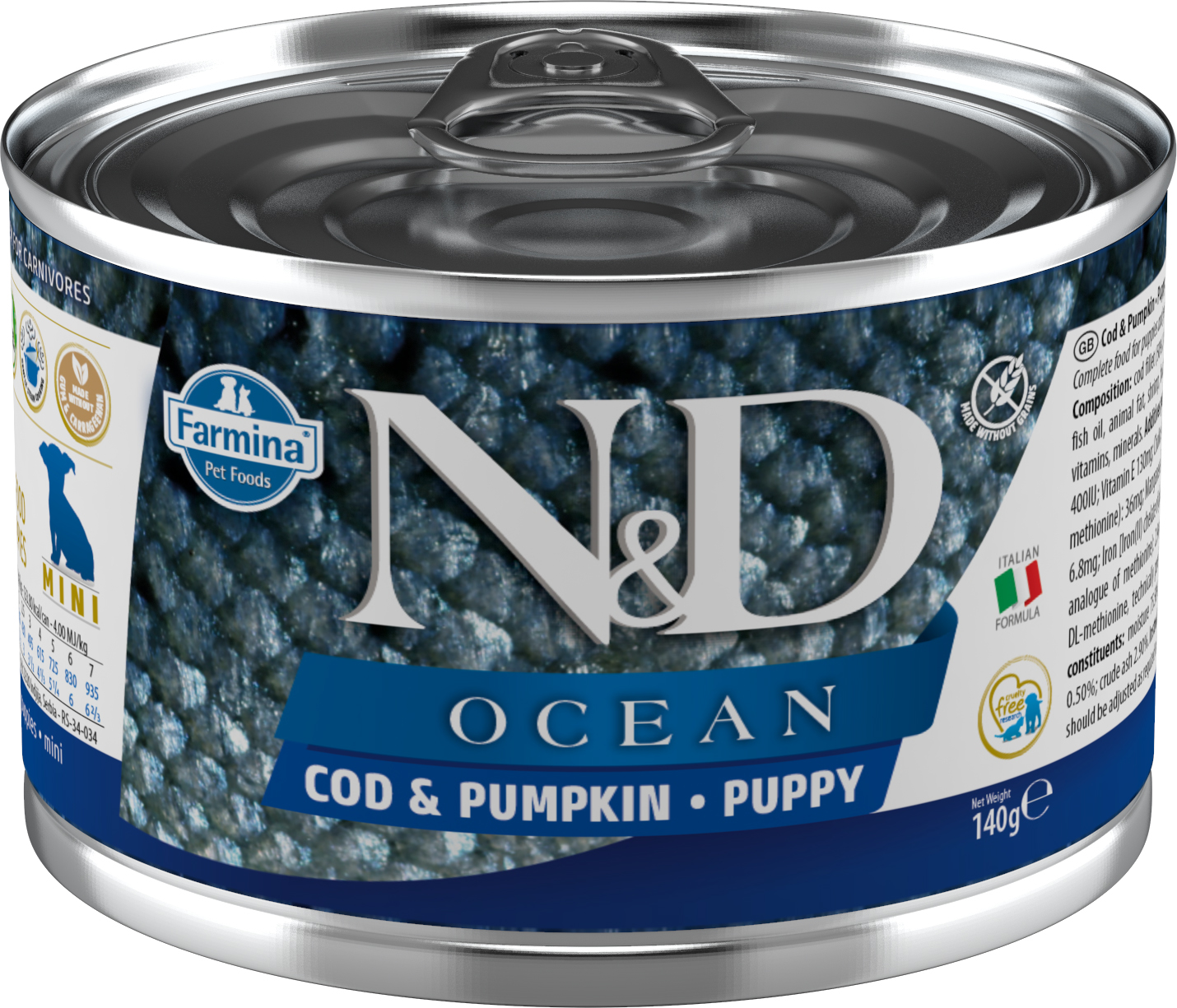 Levně Konzerva N&D DOG OCEAN Puppy Codfish & Pumpkin Mini 140g