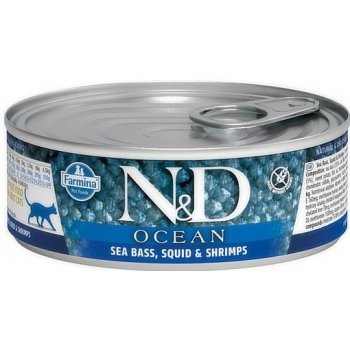 Levně N&D CAT OCEAN Adult Tuna & Squid & Shrimps 80g