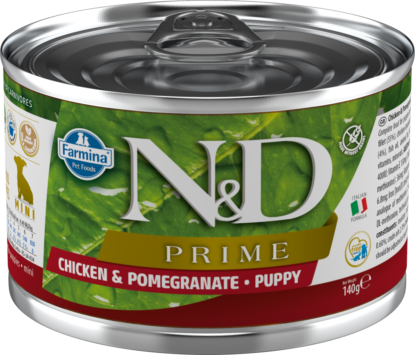 Levně Konzerva N&D DOG PRIME Puppy Chicken & Pomegranate Mini 140g