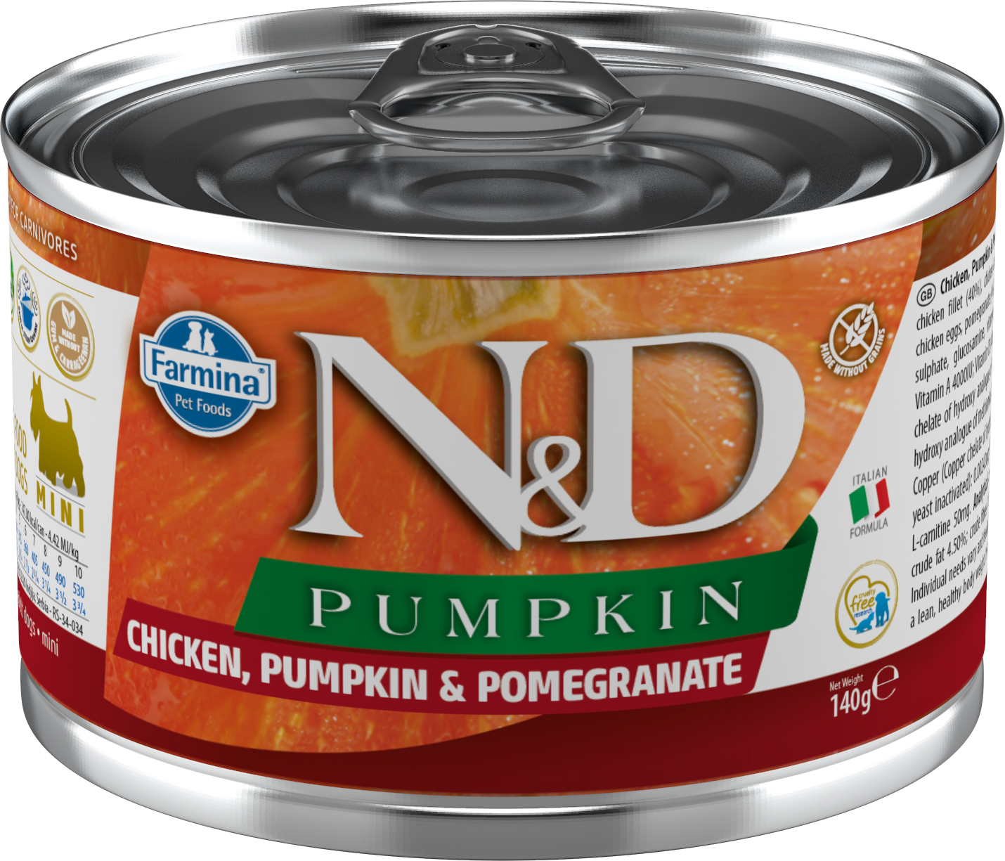 Levně Konzerva N&D DOG PUMPKIN Adult Chicken & Pomegranate Mini 140g