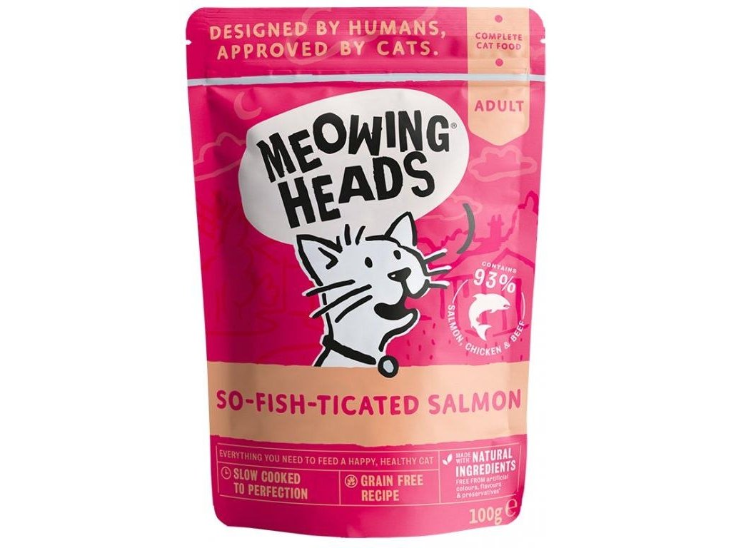 Levně MEOWING HEADS So-fish-ticated Salmon kapsička 100g