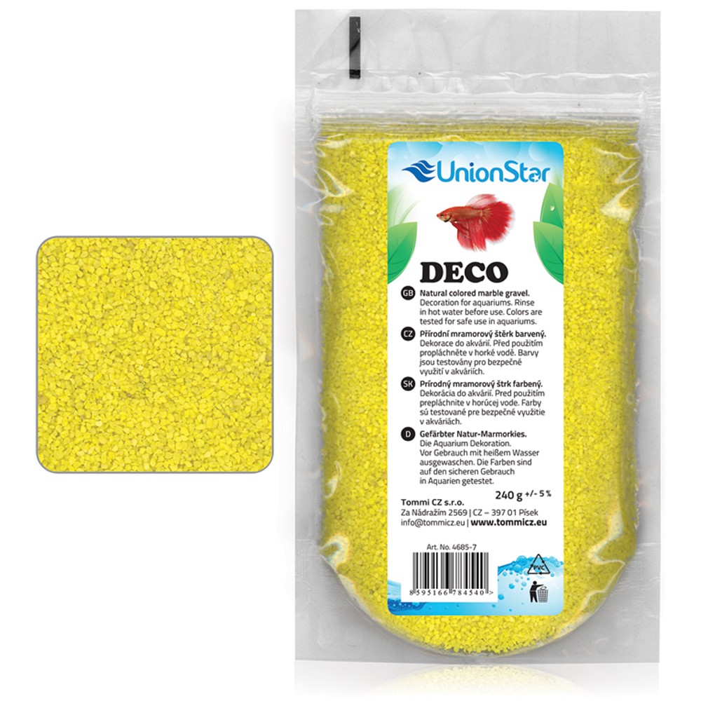 Levně Betta akvarijní písek DECO žlutý 1 - 1,5mm, 240g