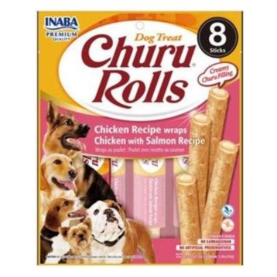 Levně Churu Dog Rolls Chicken with Salmon wraps 8x12g