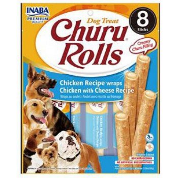 Levně Churu Dog Rolls Chicken with Cheese wraps 8x12g