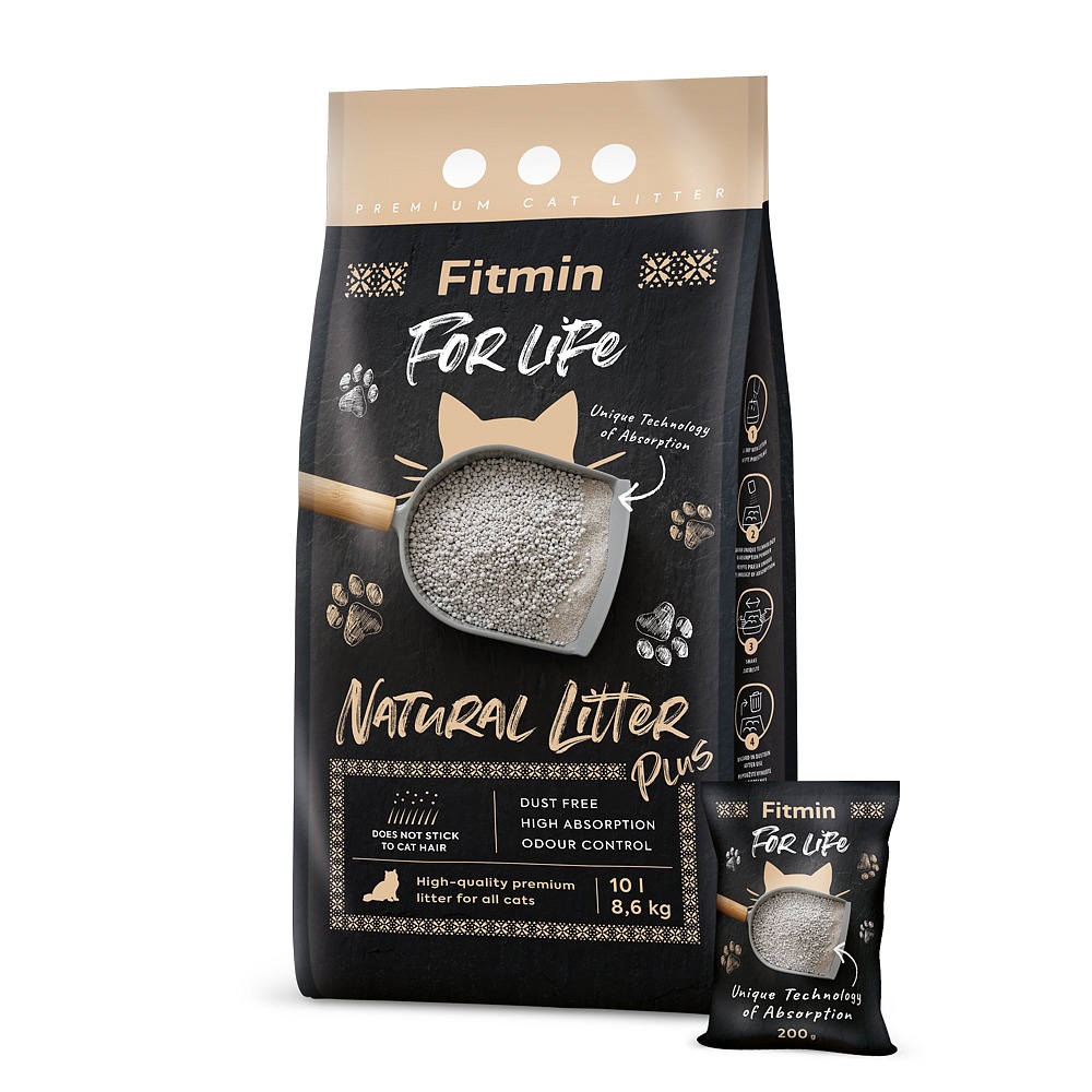 Levně Fitmin For Life Natural litter Plus podestýlka pro kočky 10l/8,6kg