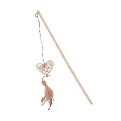 Hračka kočka udice ETHICAT RATTAN srdce Zolux