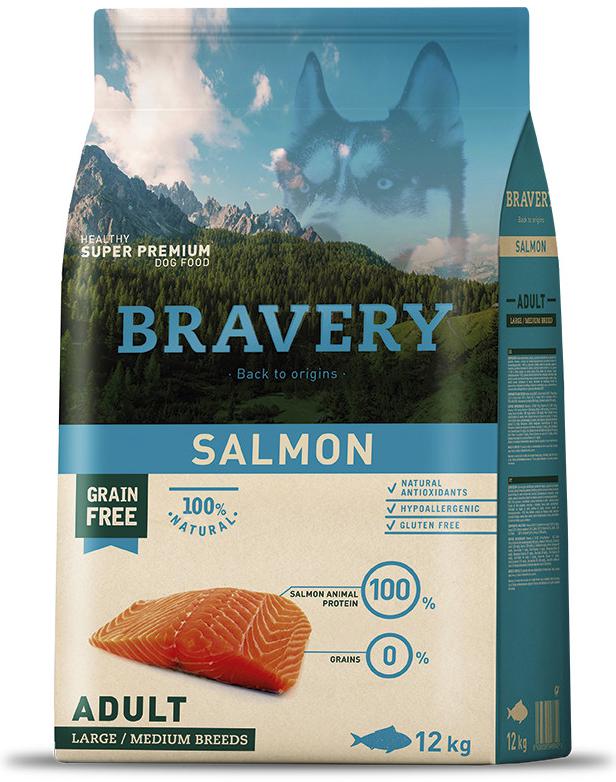 Levně BRAVERY dog ADULT large/medium SALMON Velikost balení: 12kg