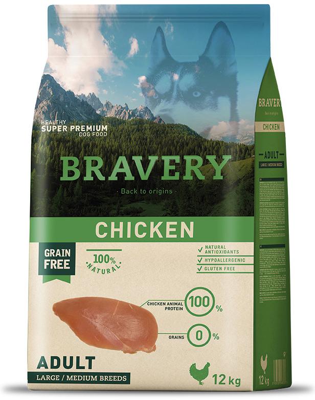 Levně BRAVERY dog ADULT large/medium CHICKEN Velikost balení: 12kg