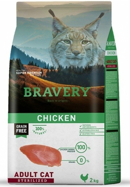 Levně BRAVERY cat STERILIZED chicken 2kg