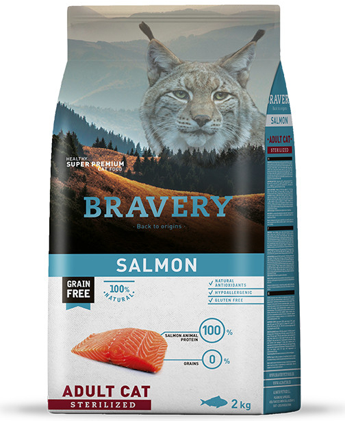 Levně BRAVERY cat STERILIZED salmon 7kg