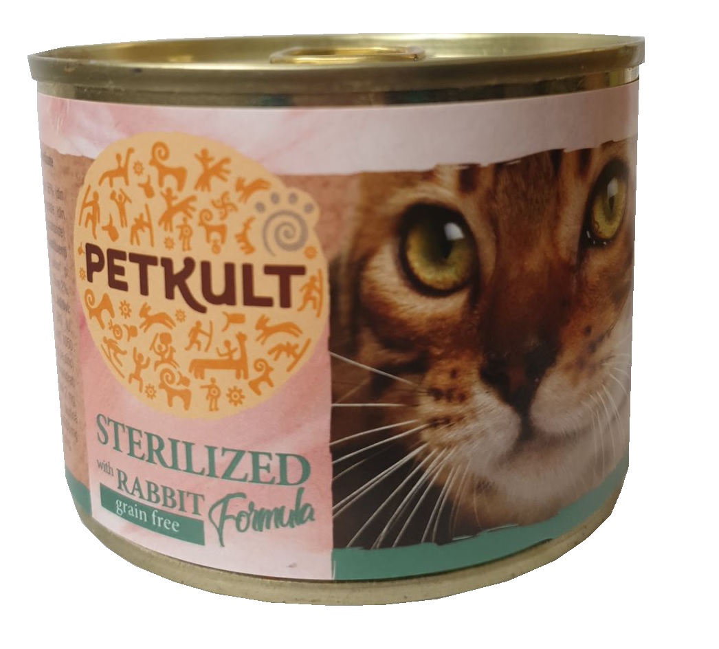 Levně PETKULT cat konz. STERILISED králík 185g