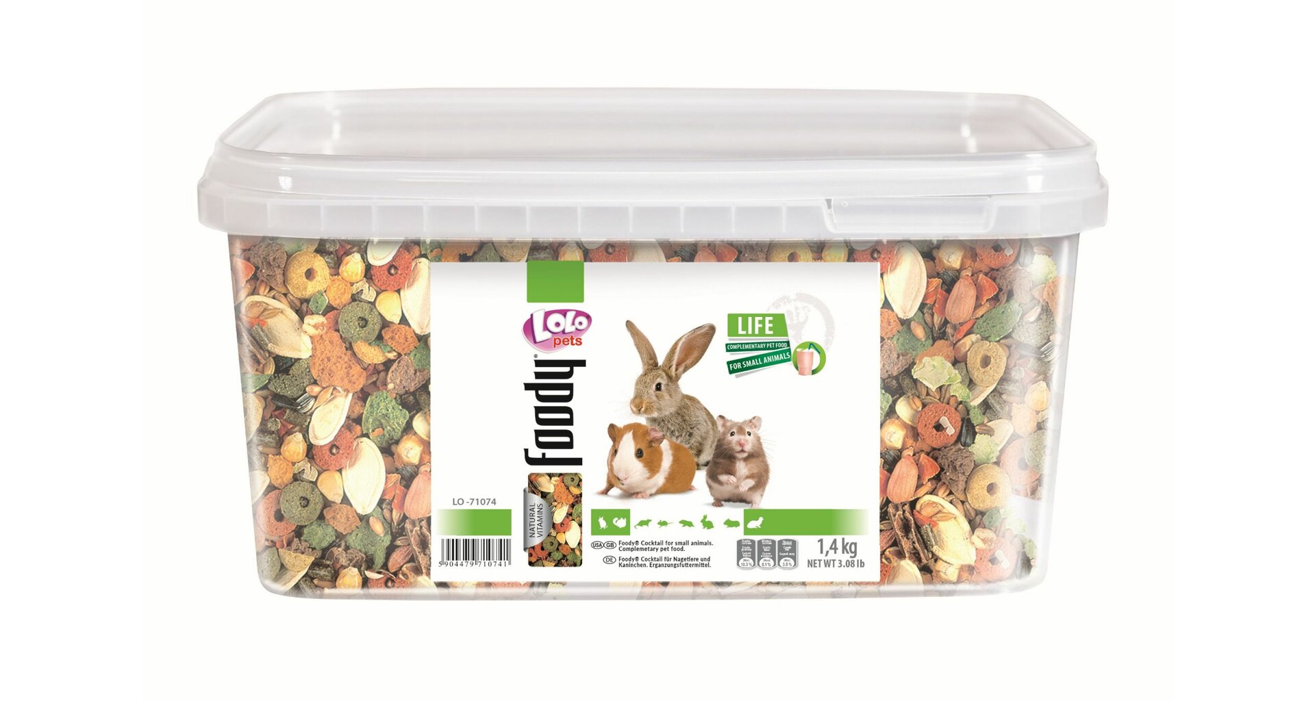 Levně LOLO - exotik mix kompl. krmivo pro hlodavce kyblík 1,4 kg