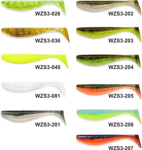 Levně Dipované umělé nástrahy FishUP 8cm / 8ks Wizzle Shad 3 Variant: Barva: Caramel/Green & Black