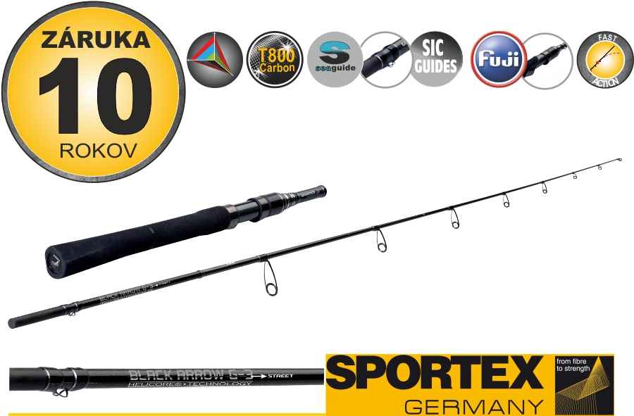 Levně Přívlačové pruty SPORTEX Black Arrow G-3 Street Variant: 215cm / 10g