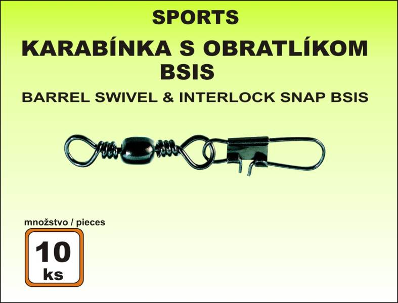 Levně Karabinka s obratlíkem BSIS - 10ks v balení Variant: velikost 20 / 6kg