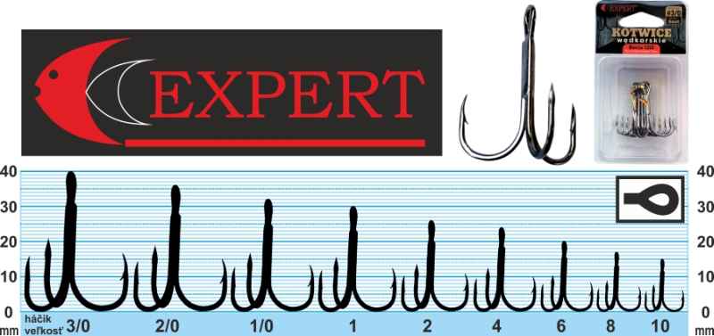 Levně Trojháček s protihrotem Expert 1213 černý Variant: Velikost: č. 10 Balení: 7ks