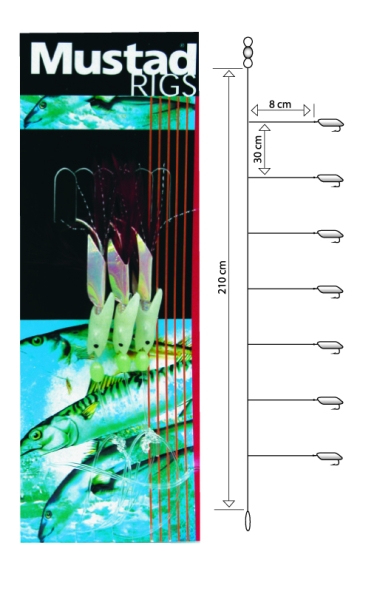 Levně T90-6, Mikrokiller Rig Mustad, montáž 6 háčikov