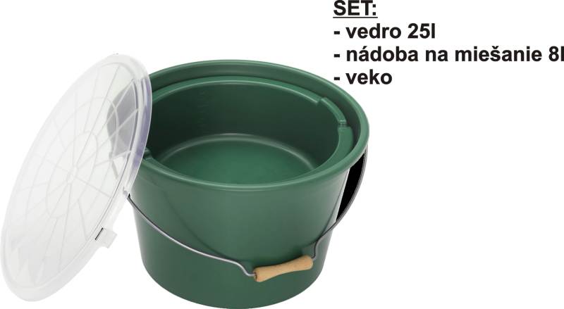 Levně Vědro na krmivo 25L+miska+víko