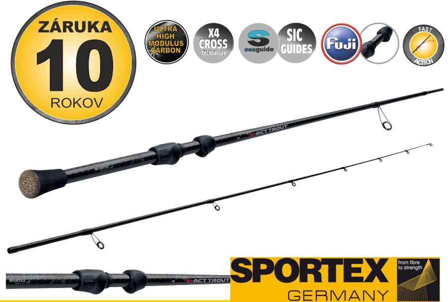 Levně Přívlačové pruty SPORTEX X-Act Trout 2-díl Variant: 185cm / 10g