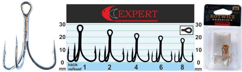 Levně Trojháček s protihrotem Expert 1215 stříbrný Variant: Velikost: č. 1 Balení: 6ks