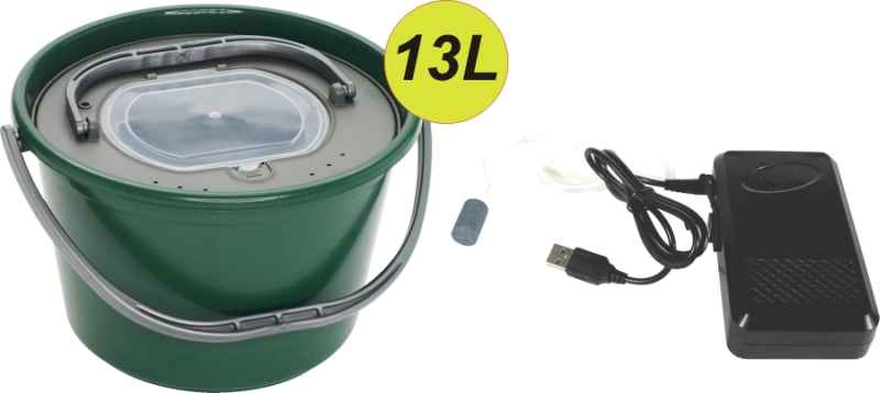 Levně Vzduchovací motorek AA /USB + Řízkovnice 13L Variant: Vedro 18L