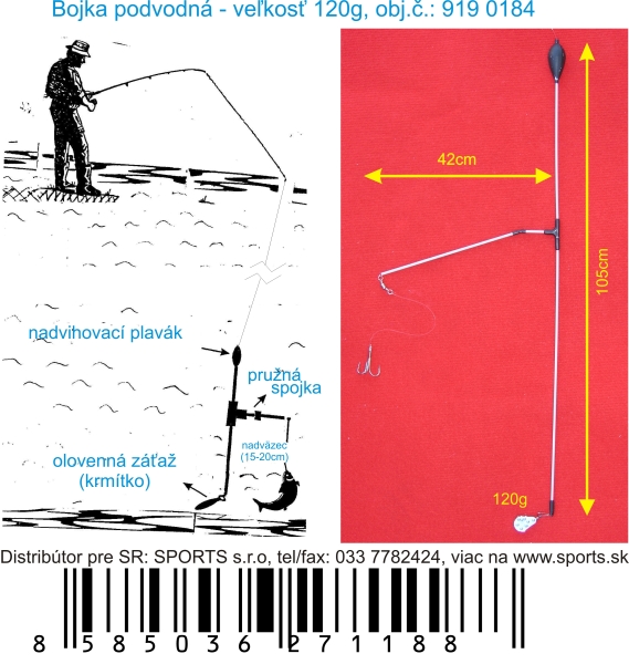 Levně Podvodní bójka 120g / 105cm / 42cm
