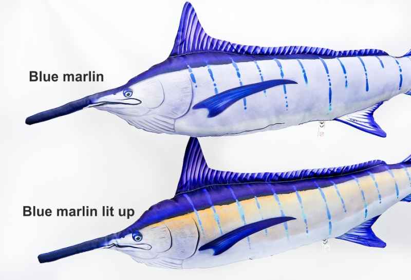 Levně Dekorační polštář - Blue marlin 118cm Variant: marlin lit up 118 cm