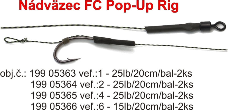 Levně FC Pop - up Rig návazec 20 cm / 2 ks / Weedy green Variant: 25lb, vel.2