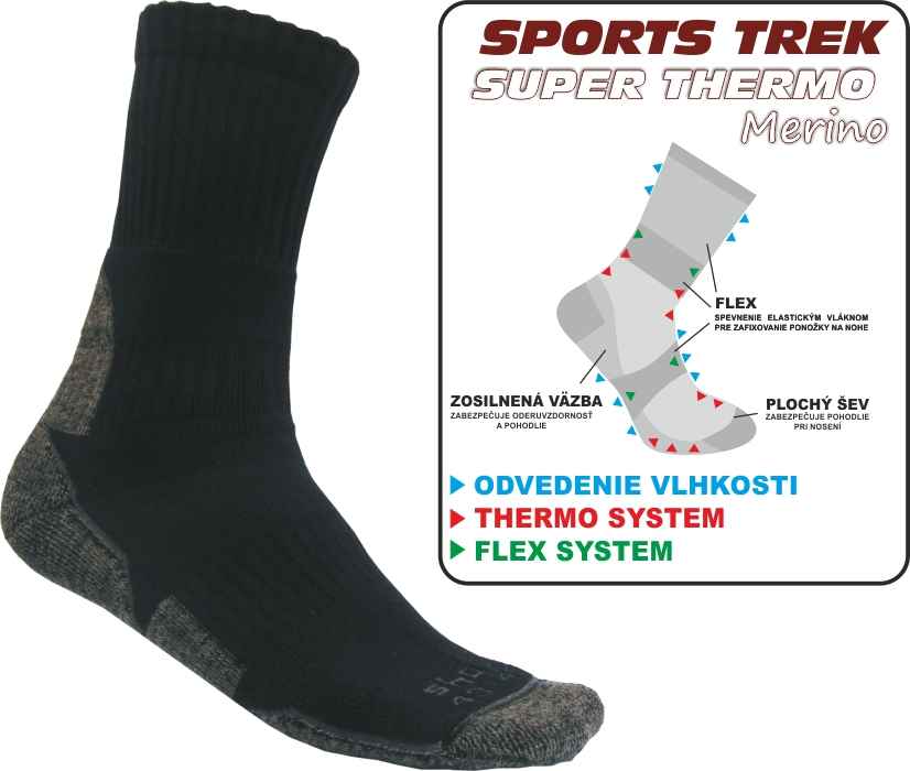 Levně Rybářské Ponožky SPORTSTREK SUPER THERMO Merino Variant: velikost 37-40