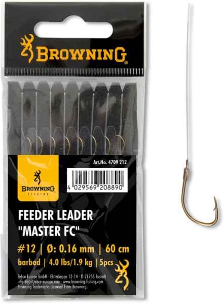 Levně Feeder návazec Browning Feeder Leader MASTER FC Variant: 0,12mm/1,10kg háčik #16