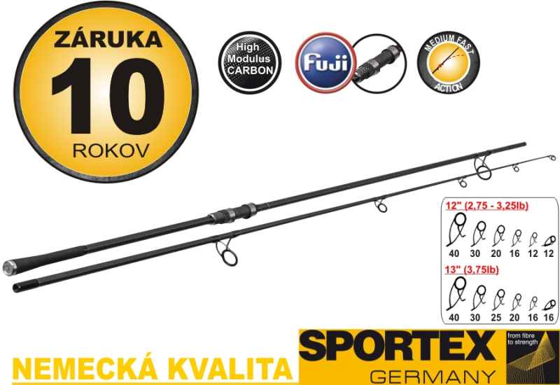 Levně Kaprový prut Sportex DNA Carp dvoudílný Variant: 366cm,3,25lbs - Korková rukojeť